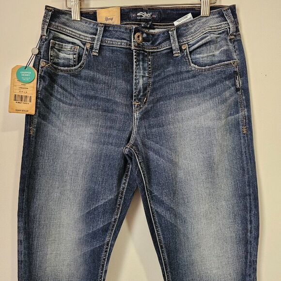 NWT SILVER JEANS AVERY SKINNY CROP ULTRA CURVY HIGH RISE SIZE 30 WOMENS - Picture 3 of 16